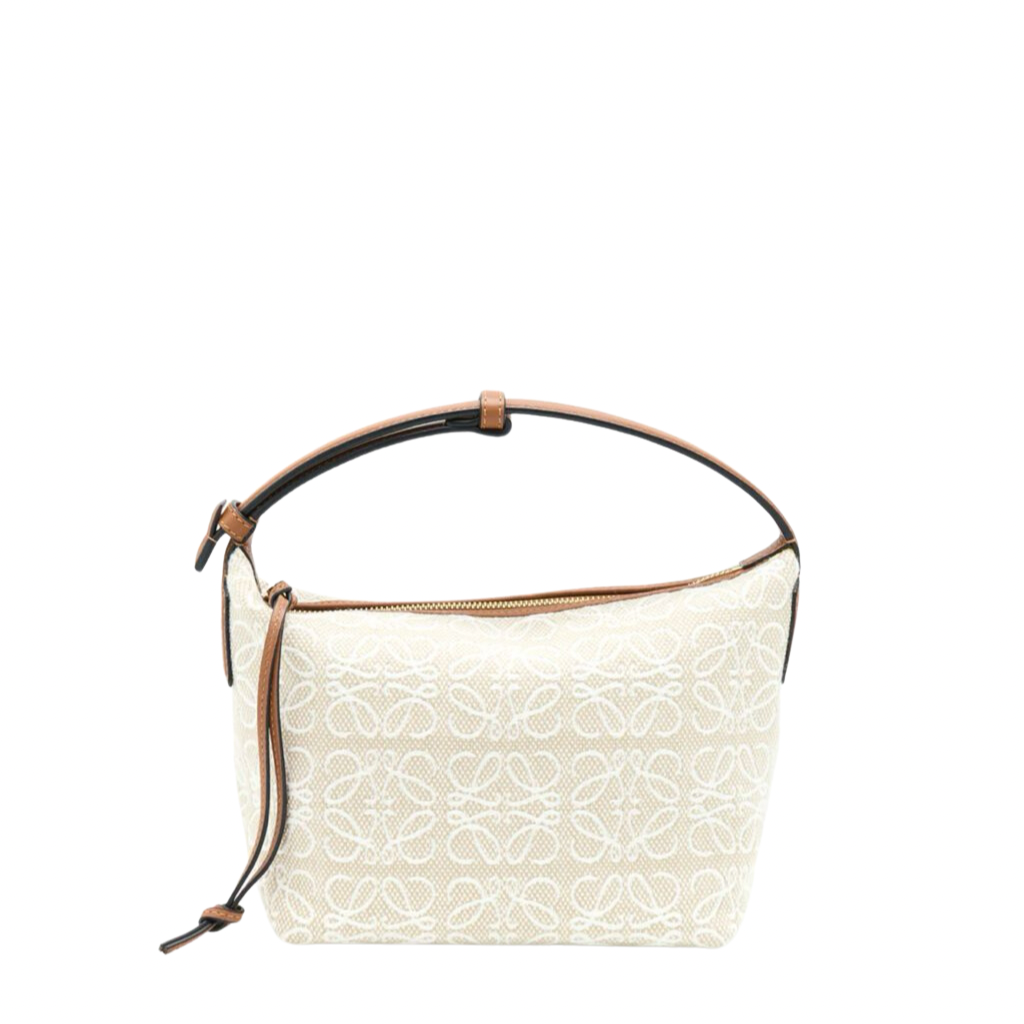 Loewe Cubi anagram canvas and leather shoulder bag